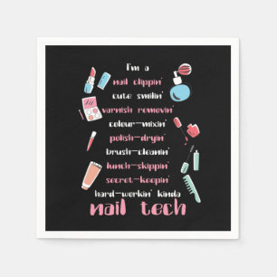 Nail Tech Beautician Fingernails Nail Tech Geschen Serviette