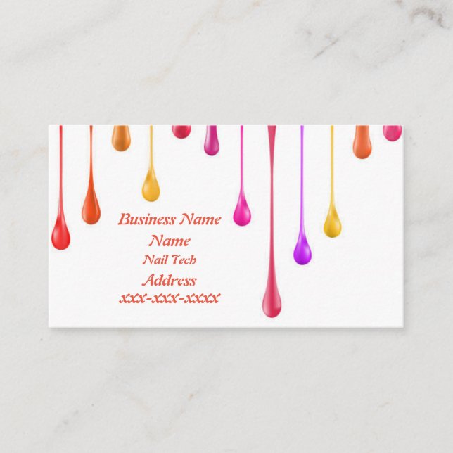Nail Tech Business Card Visitenkarte (Vorderseite)
