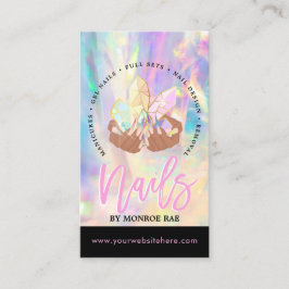Nail Tech Crystal Holographic Nail Shop Business C Visitenkarte