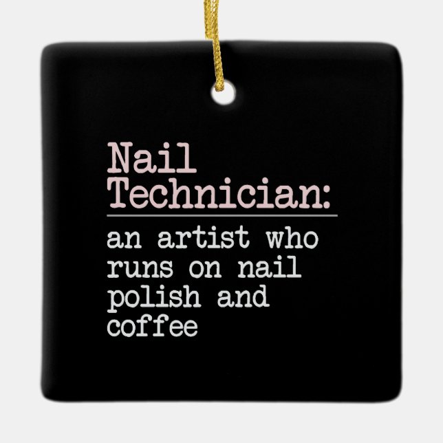 Nail-Tech-Geschenk-Definition Keramikornament (Vorderseite)