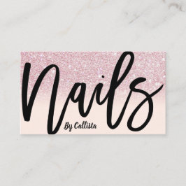 Nail Tech Girly Pink Glitzer Ombre Typografie Visitenkarte