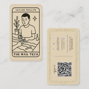 Nail Tech Male Mystical Tarot Social Media QR Visitenkarte