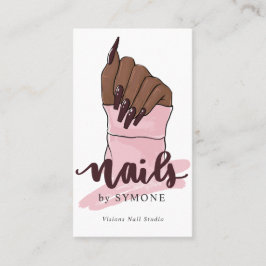Nail Tech Nail Artist Beauty Salon Blush Pink Logo Visitenkarte