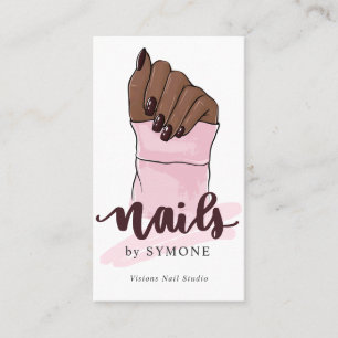 Nail Tech Nail Artist Beauty Salon Blush Pink Visitenkarte