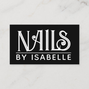 Nail Tech Nail Artist Gold Black Business Card Visitenkarte