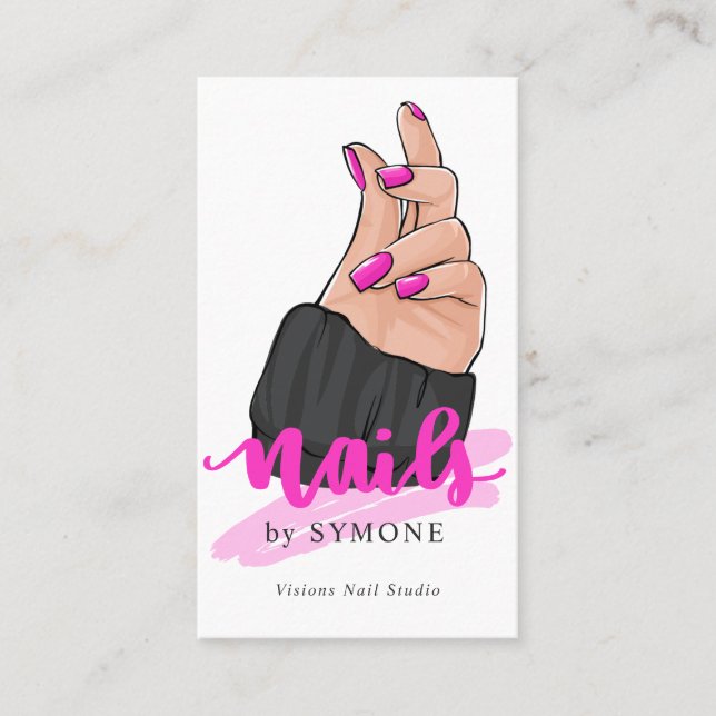 Nail Tech Nail Artist Nail Salon Trendy Stylist B Visitenkarte (Vorderseite)