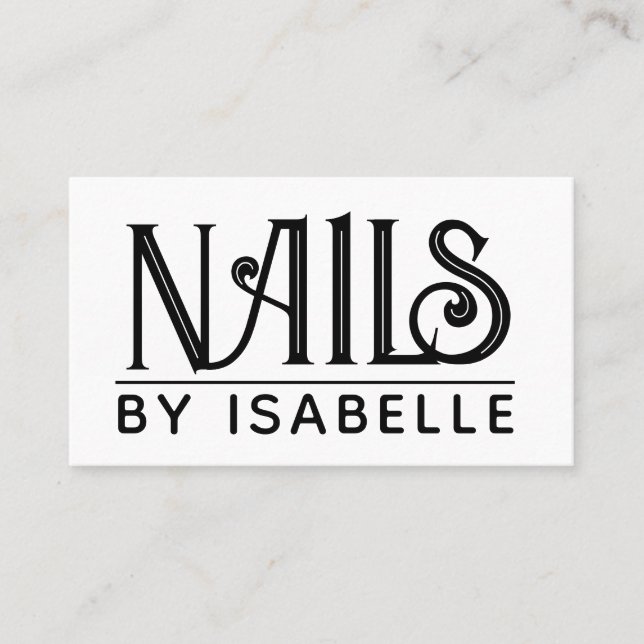 Nail Tech Nail Artiste Gold Black Carte de visite (Devant)