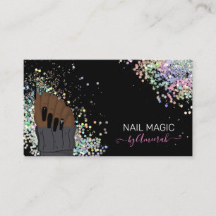 Nail Tech Nail Shop Holographic Glitzer Visitenkarte