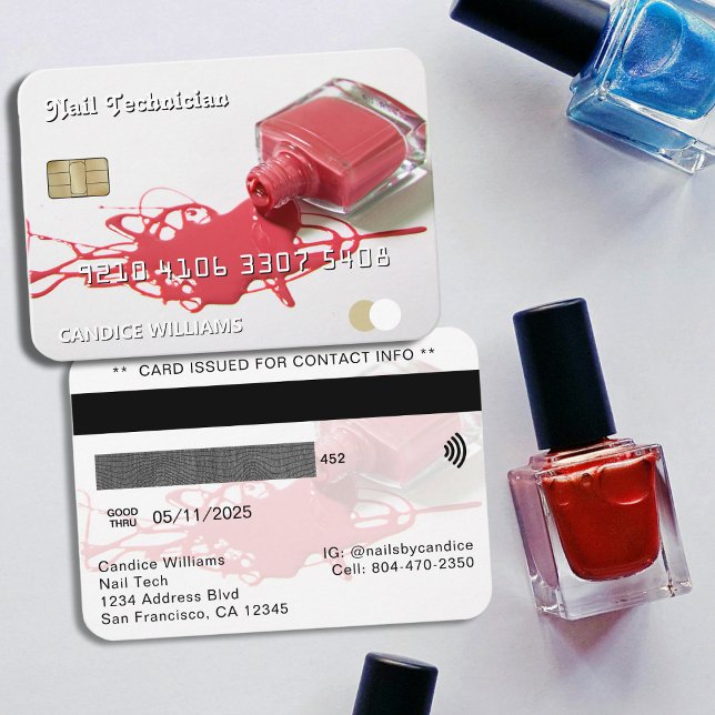 Nail Tech polonais crédit Carte de visite (Nail Tech Polish Business Card
)
