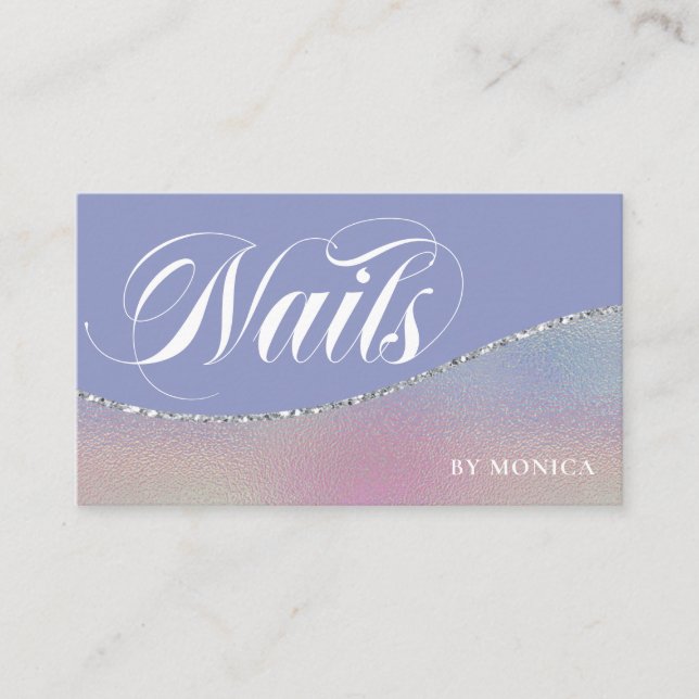 Nail Tech Simple Elegante Business Card Visitenkarte (Vorderseite)