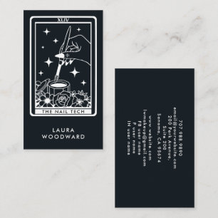 Nail Tech Tarot Card Theme Black Visitenkarte