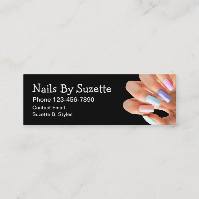Nail Technician Beauty Mini Business Cards Mini Visitenkarte (Vorderseite)