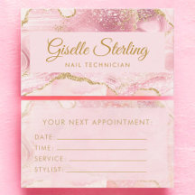 Nail Technician Blush Pink Gold Agate Marble