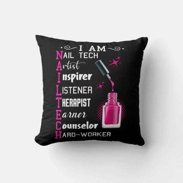 Nail Technician Counselor Nail Tech Artist Manicur Kissen (Vorderseite)