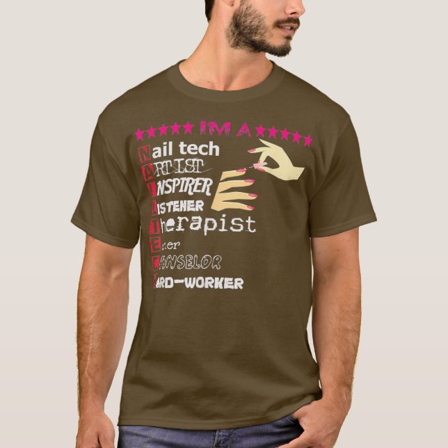 Nail Technician Liebe Nail Tech Funny Tech Nail T-Shirt (Vorderseite)