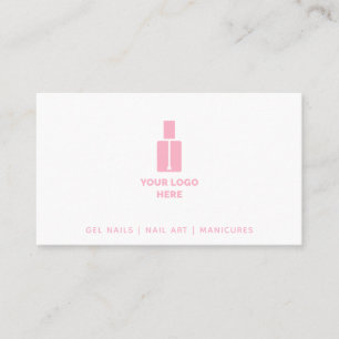 Nail Technician Salon Fügen Sie Ihr Logo Pink Text Visitenkarte