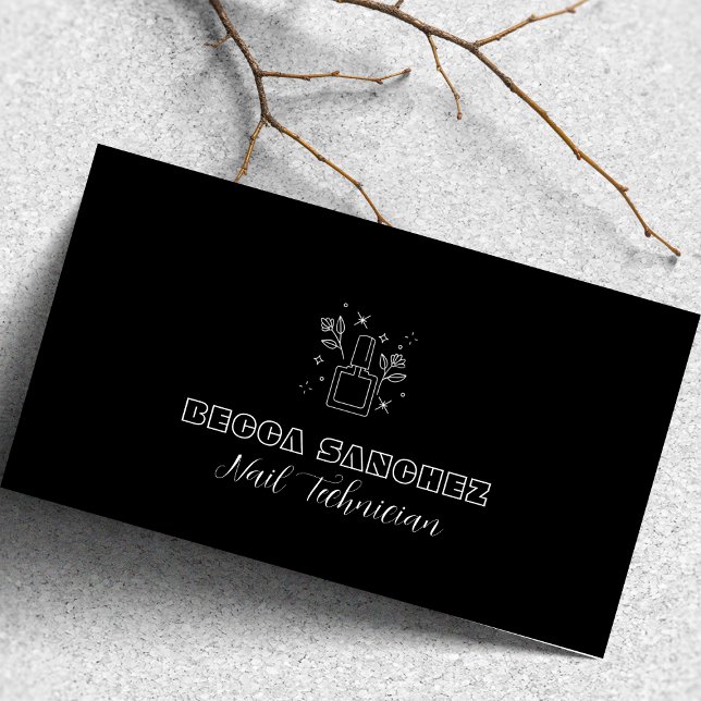 Nail Technician Simple Minimal Business Card Visitenkarte (Von Creator hochgeladen)