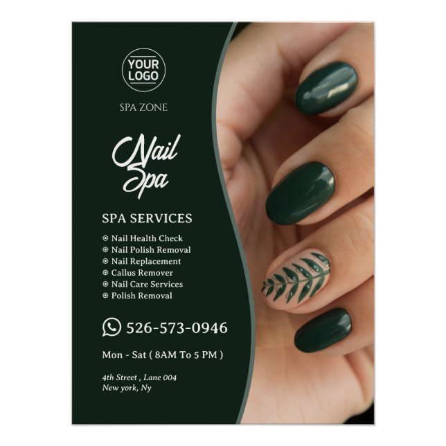 Nail Wellness-Center Custom Glossy Poster (Vorderseite)