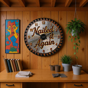 Nailed It Again Sägeblatt Große Wanduhr