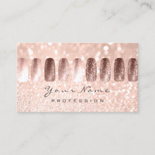 Nails Art Manicure Glitzer Skinny Pink Rose Visitenkarte