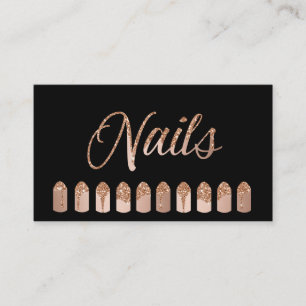 Nails Artist Dripping Rosegold Glitter Visitenkarte