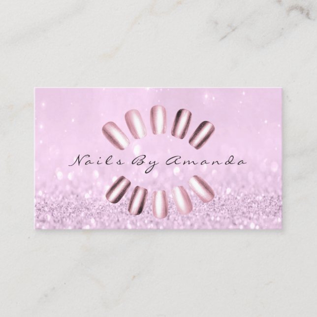 Nails Artist Makeup Lavender Pink Ernennung Terminkarte (Vorderseite)