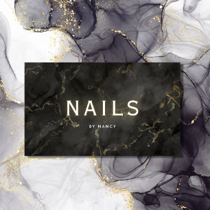 Nails aus schwarzem und goldenem Marmor Visitenkarte
