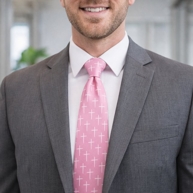 Nails Cross Pink and White Krawatte (Von Creator hochgeladen)