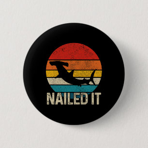 Nails Hammerhead Hai Vintag Funny Fishing G Button