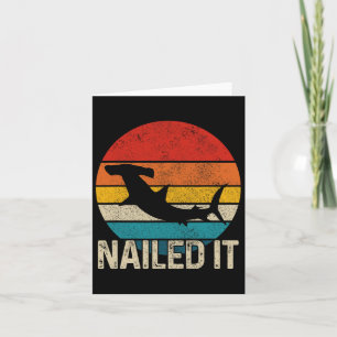 Nails Hammerhead Hai Vintag Funny Fishing G Karte