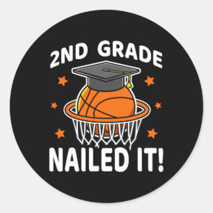 Nails It Basketball Player Abschluss B Runder Aufkleber
