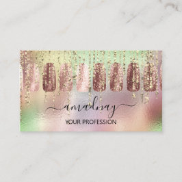 Nails Makeup Artist Holograph Manicure Tropfen Visitenkarte