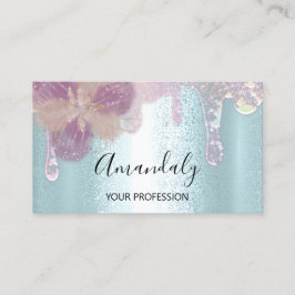 Nails Makeup Artist Lash Logo Tropfen Blume Visitenkarte