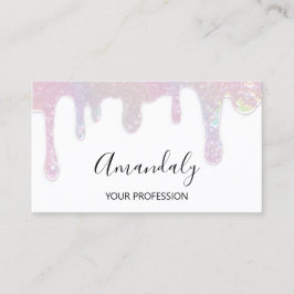 Nails Makeup Artist Lash Logo Tropfen Weiß Visitenkarte