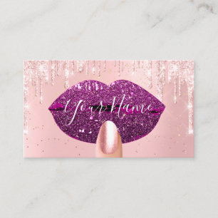 Nails Makeup Artist Pink Tropfens Kiss Lips Berry Visitenkarte