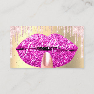 Nails Makeup Artist Pink Tropfens Kiss Lips Fuchsi Visitenkarte