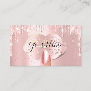 Nails Makeup Artist Rose Tropfen Kiss Lips Gold Lu Visitenkarte