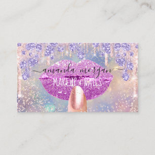 Nails Manicure Makeup Holograph Lips Glitzer Kiss Visitenkarte