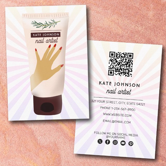 Nails Manicure Pedicure Beauty Nail Artist Unique Visitenkarte (Nails Manicure Pedicure Beauty Nail Artist Unique Business Card)