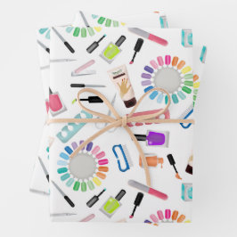 Nails Manicure Pedicure Beauty Salon Geschenkpapier Set