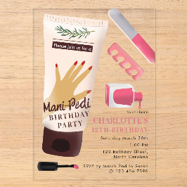 Nails Manicure Pedicure Mani Pedi Girls Birthday Acryleinladungen