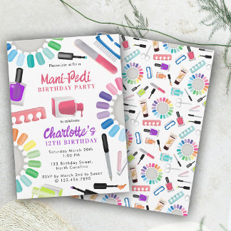 Nails Manicure Pedicure Mani Pedi Girls Birthday Einladung