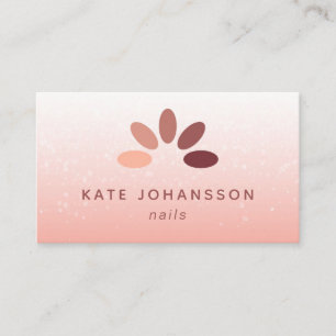 Nails Salon Logo Modern Peach Rosy Manicurist Visitenkarte