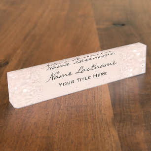 Nails Salon Makeup Glitzer Blush Rose Glitzer Namensplakette