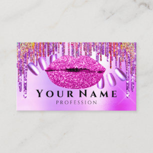 Nails Salon Manicure Tropfen Holograph Lift pink Visitenkarte