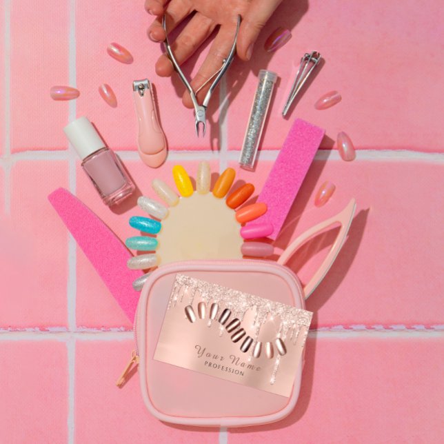 Nails Salon Manicurist Tropfens Glitzer RoseVIP Visitenkarte (Von Creator hochgeladen)