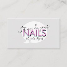 Nails Salon Quote Pink Business Card