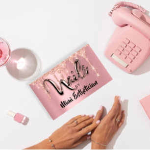 Nails Studio Artist Acryl Tropfen Glitzer Pink  Visitenkarte