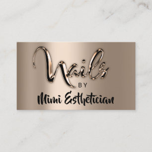 Nails Studio Artist Nails Logo Script Metalik Visitenkarte