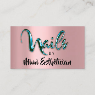 Nails Studio Artist Nails Logo Script-Rose Aquamar Visitenkarte